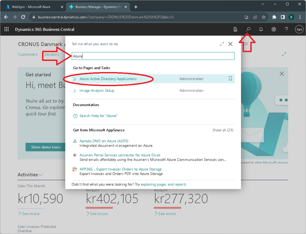 Open Azure Active Directory Applications