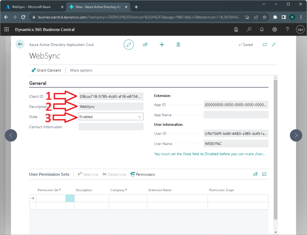 Input new application properties